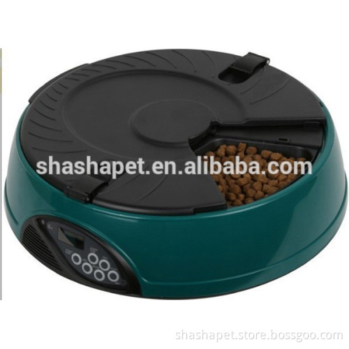 Six separate large food trays Automatic Record Pet Food Feeder and Automatic timed cat feeder